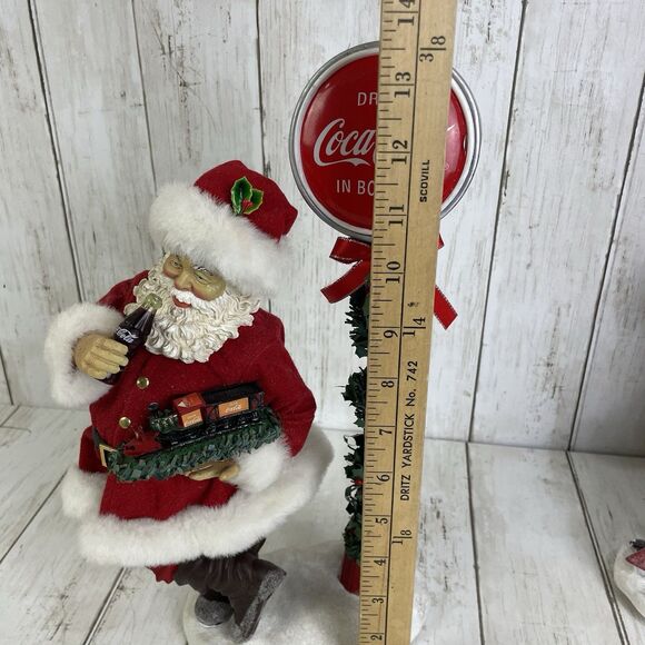 Coca-Cola Fabriche Santa W/ Drink Coke Sign Toy Train 14” Kurt Adler - Picture 11 of 11